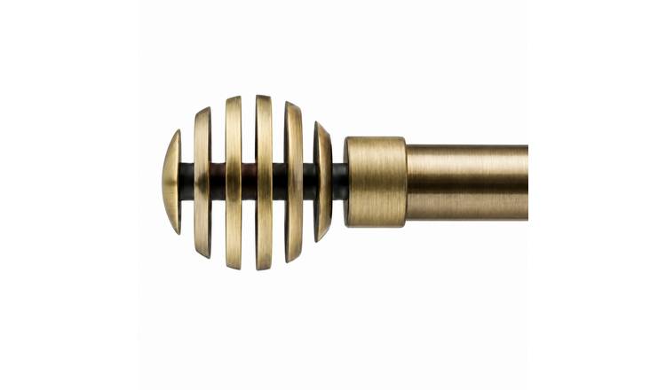 New Edge Blinds 16-19mm Brass Genva Eyelet Curtain Pole - 160cm - 300cm