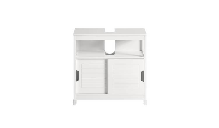 SoBuy 2 Sliding Door 1 Tier Under Sink Cabinet - White