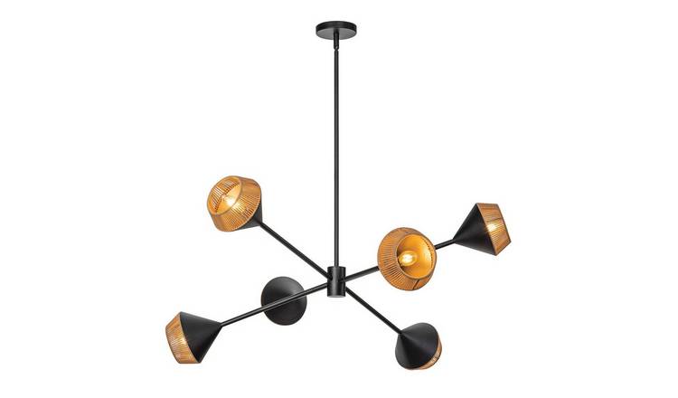 Elstead Alora 6 Arm Pendant Light - Matt Black