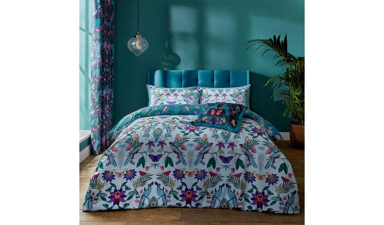 Catherine Lansfield Mya Duvet Cover Set - Single - Duck Egg