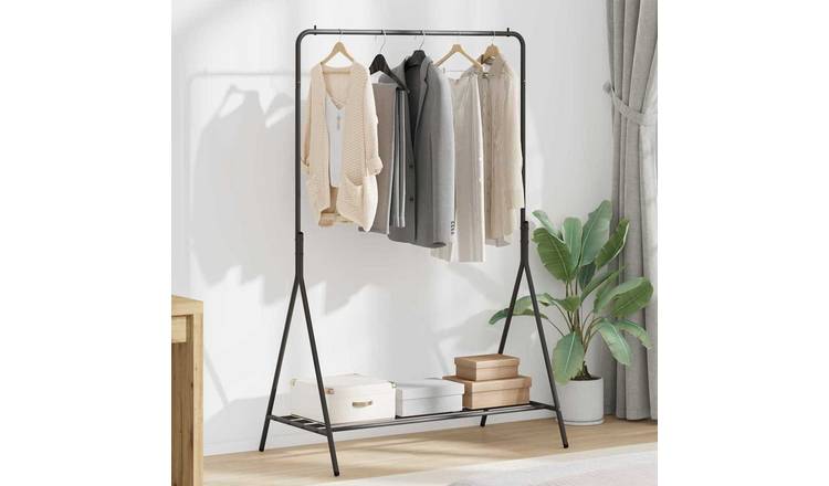 Walplus Steel Clothes Rack with Storage - Black - 100 x 56 x 154 cm