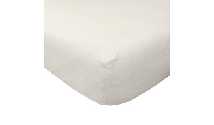 Homescapes Brushed Cotton Flannelette Cream Fitted Sheet - Double