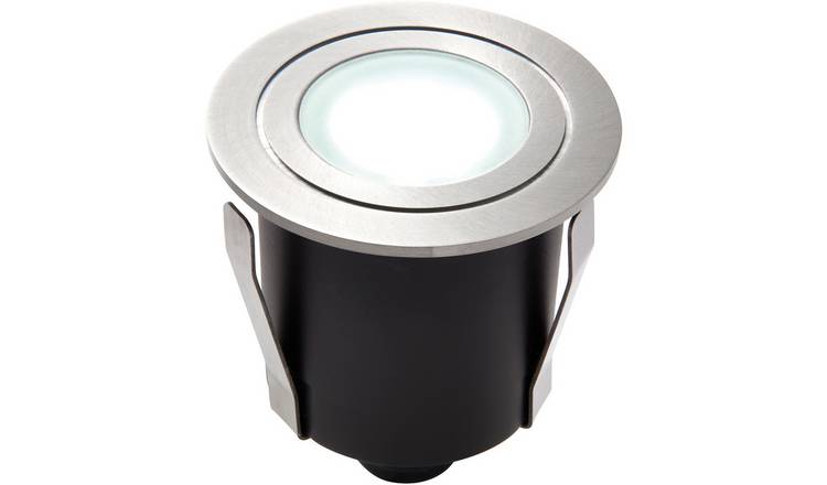 Loops Direct 6cm LED Recessed Guide Light - Brushed Stainless Steel