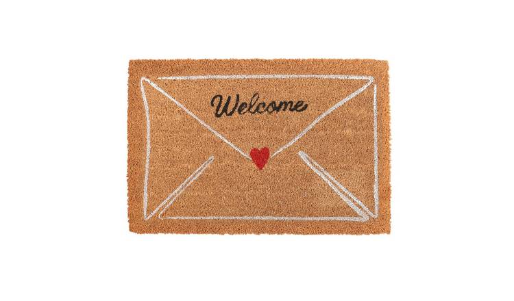 Something Different Love Letter Valentine's Day Door Mat - Natural