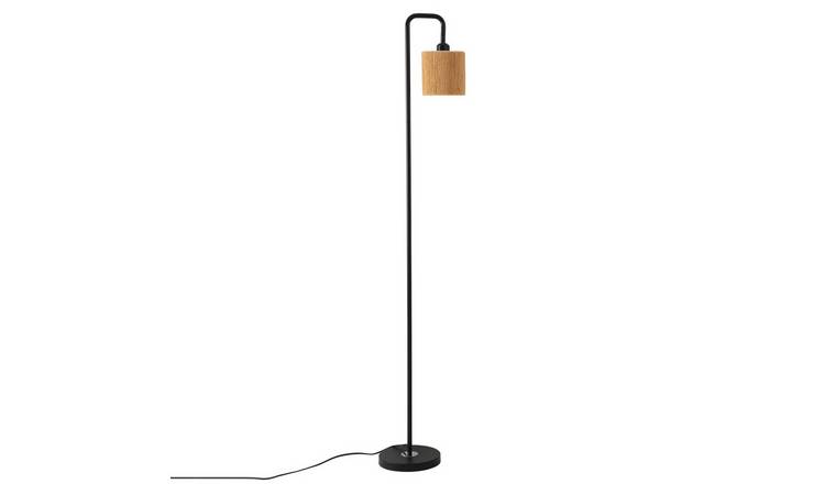 Living and Home Floor Lamp with Handmade Lampshade - Black