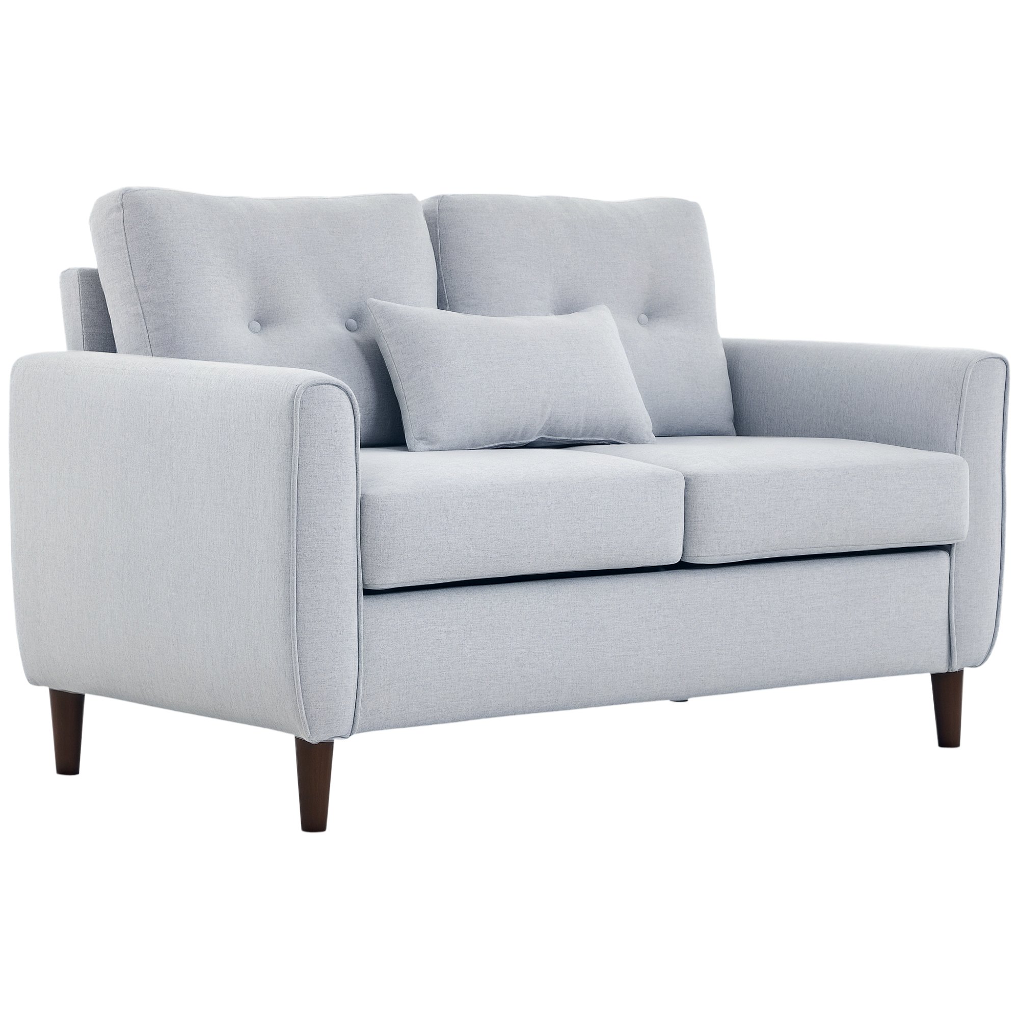 HOMCOM 2 Seater Fabric Modern Sofa with Spring Cushion - Grey - Image 1