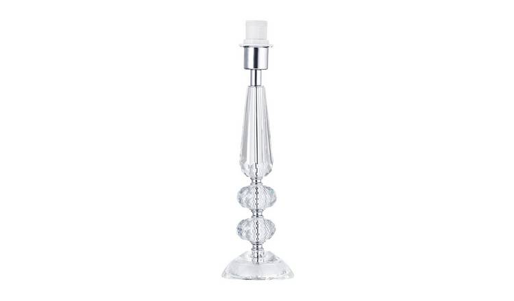 Happy Homewares Transparent K9 Crystal Glass Base with Faceted Table Lamp - 9cm