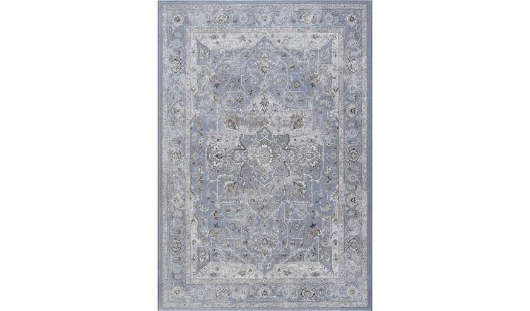 Mega Flooring Blue Traditional Bordered Rug - 200 x 290cm