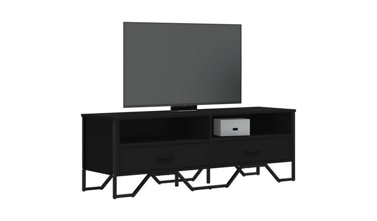 Walplus Engineered Wood TV Cabinet - Black - 122 x 34 x 41 cm