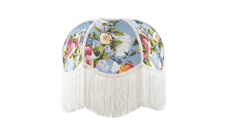 Happy Homewares Victorian Empire in Sky Blue with Colourful Lampshade - 36cm