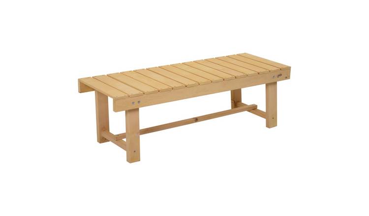 Outsunny Set of 2 Fir Wood Garden Bench – Natural