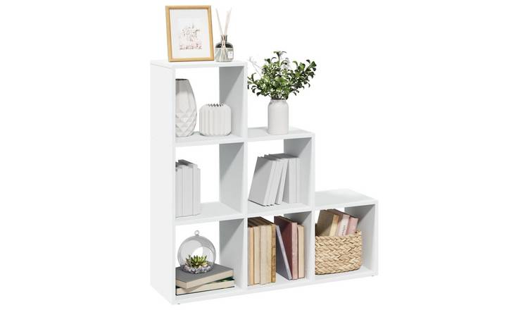 Walplus 3 Tier Engineered Wood Book Cabinet - White - 99 x 29 x 99 cm