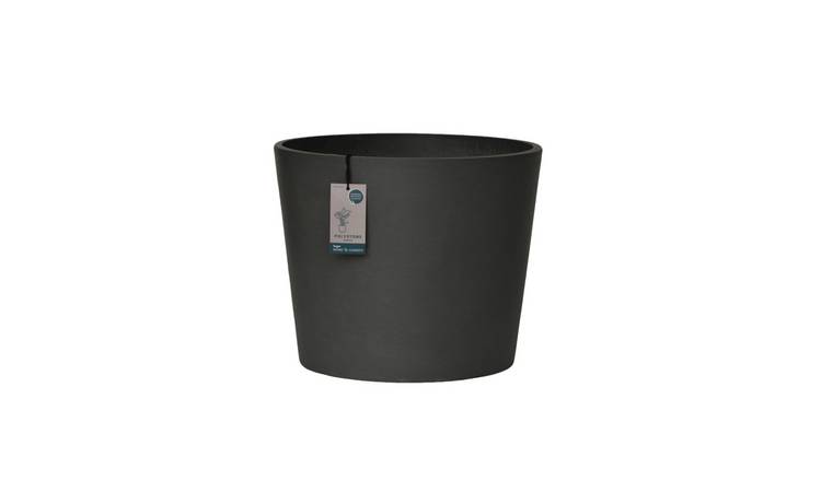 Fargro Home and Garden 74L Polystone Bucket Round Planter Pot - Charcoal Black