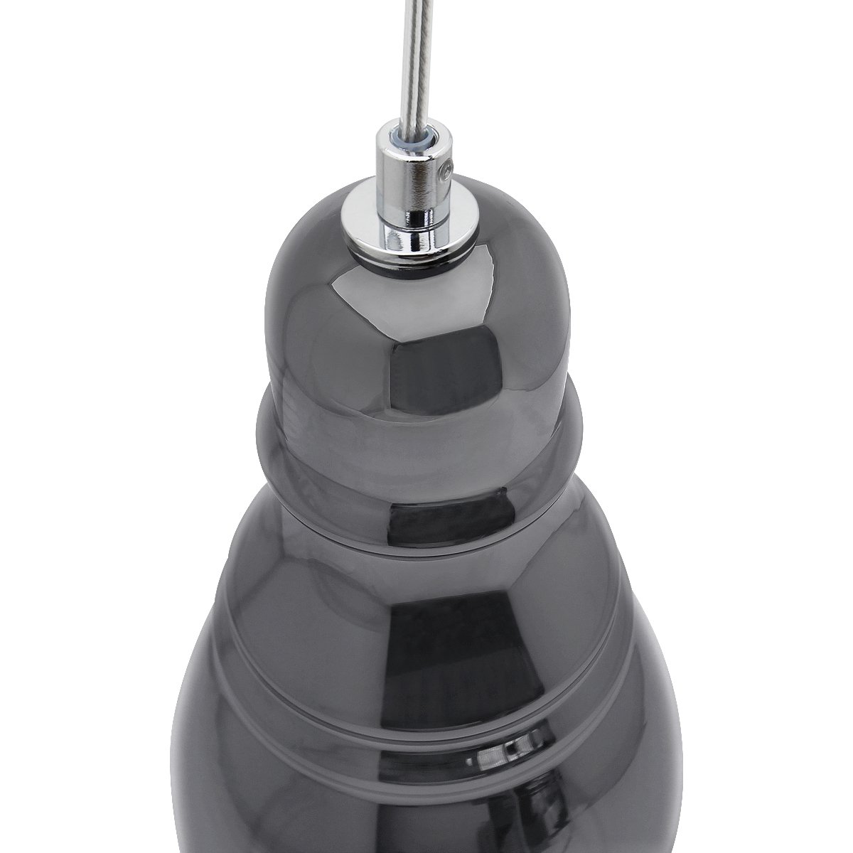 Energy Light Bulbs Slim Smoked Glass Ceiling Pendant Light - Grey - Image 4
