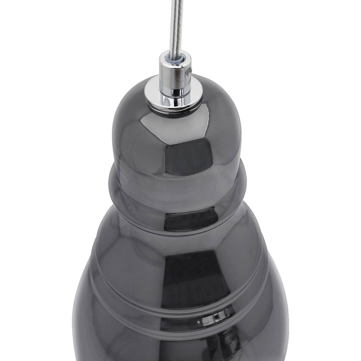 Energy Light Bulbs Slim Smoked Glass Ceiling Pendant Light - Grey - Image 4