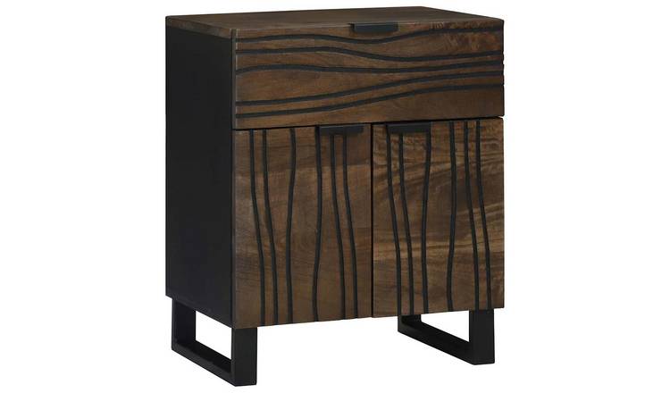 Walplus 1 Drawer Engineered Wood Bedside Cabinet - Walnut - 50 x 33 x 60 cm