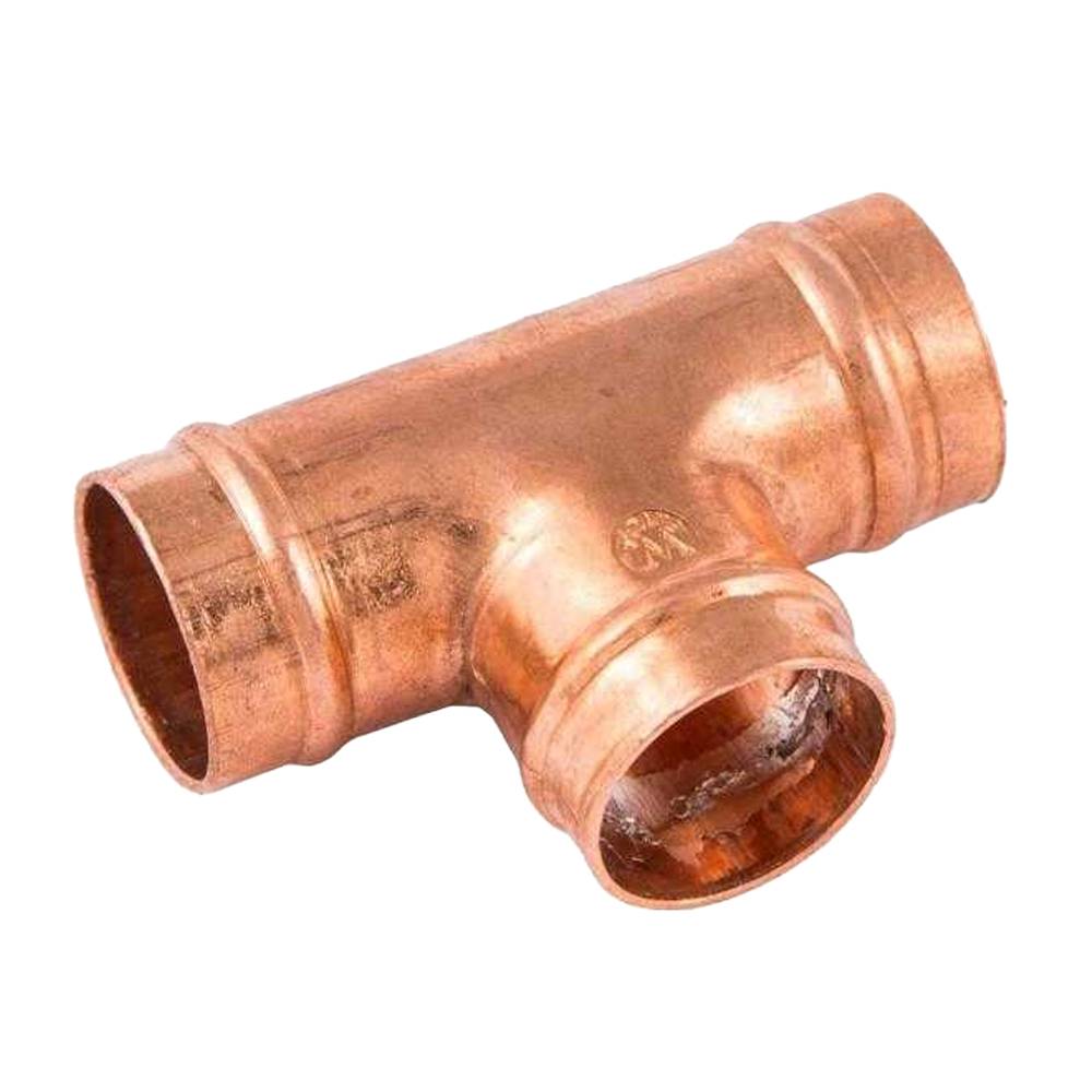 Securplumb Pack of 2 Equal Tee Connector - 22mm - Copper - Image 1