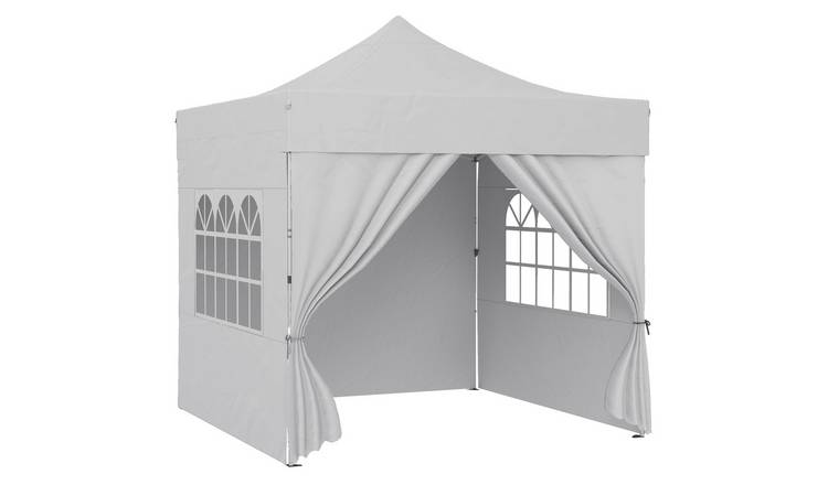 Outsunny Pop Up Sidewall Gazebo – Silver Grey