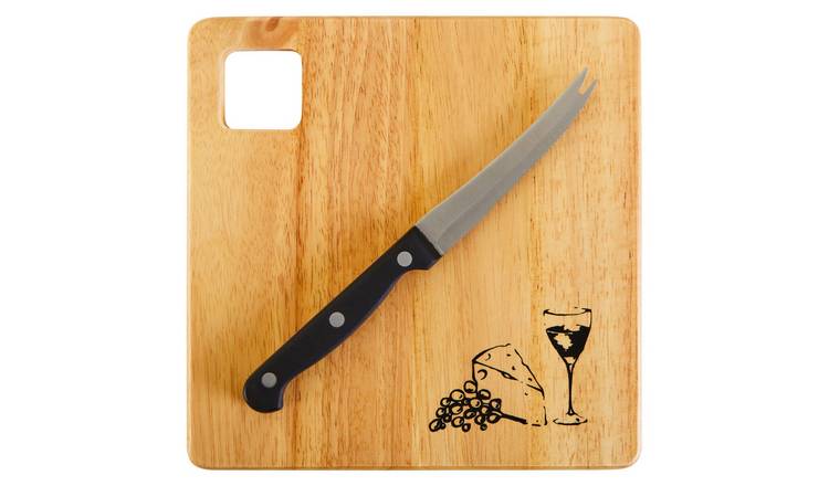 Orsina Rubberwood Cheese Board with Cheese Tool – Natural