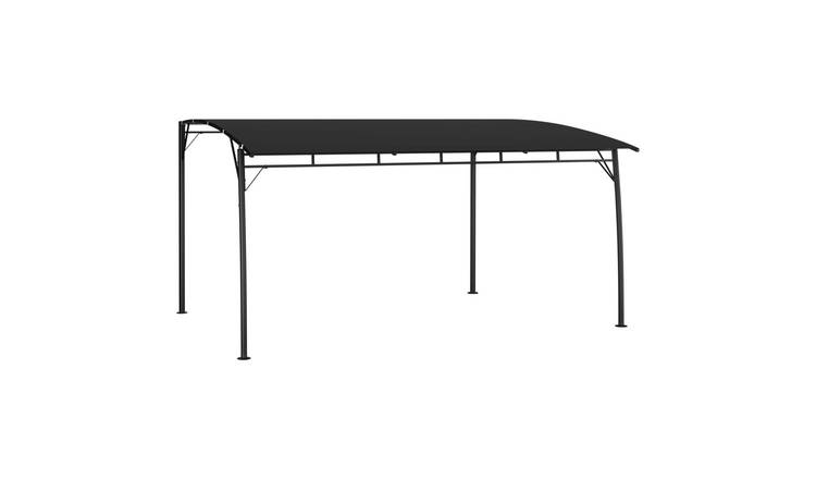 Walplus 4 x 3 x 2.55 m Garden Sunshade Awning - Anthracite
