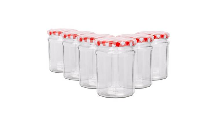 Argon Tableware Glass Jam Jars with Lids - Pack of 6