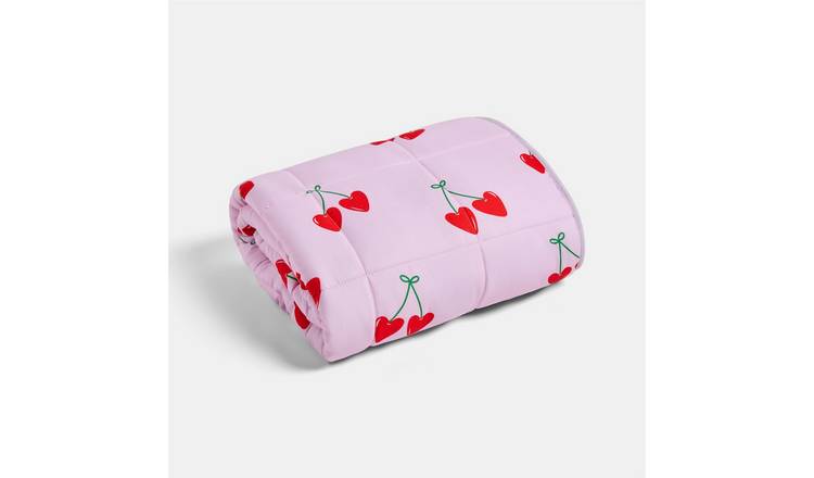 OHS Kids Printed 3kg Weighted Blanket - 100x150cm - Cherry