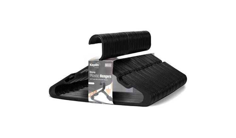 Keplin Black Strong Plastic Trouser Bar Hangers - Pack of 50