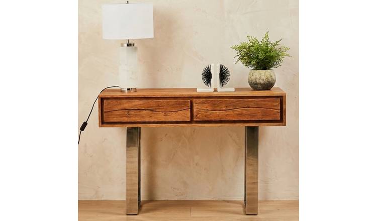 Orsina Simla Acacia Wood 2 Drawer Console Table – Two Tone