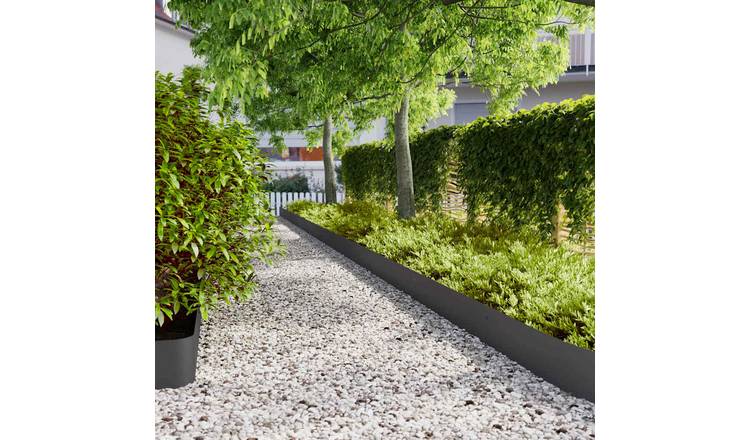 Walplus Pack of 30 Cold-rolled Steel Lawn Edgings - Black - 20 x 103 cm