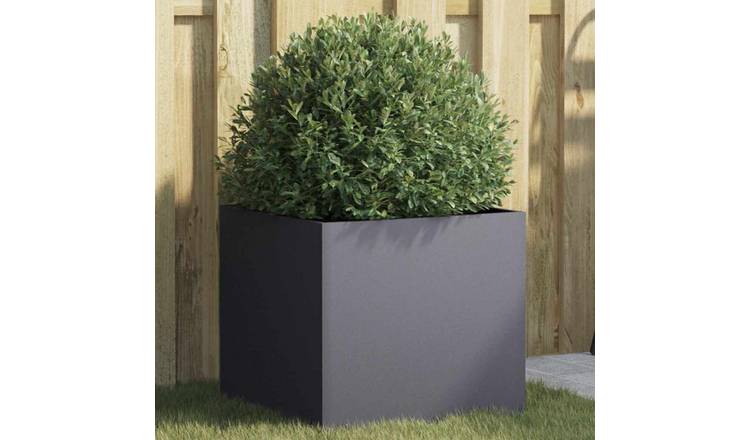 Walplus Steel Garden Planter - Anthracite - 42 x 40 x 39 cm