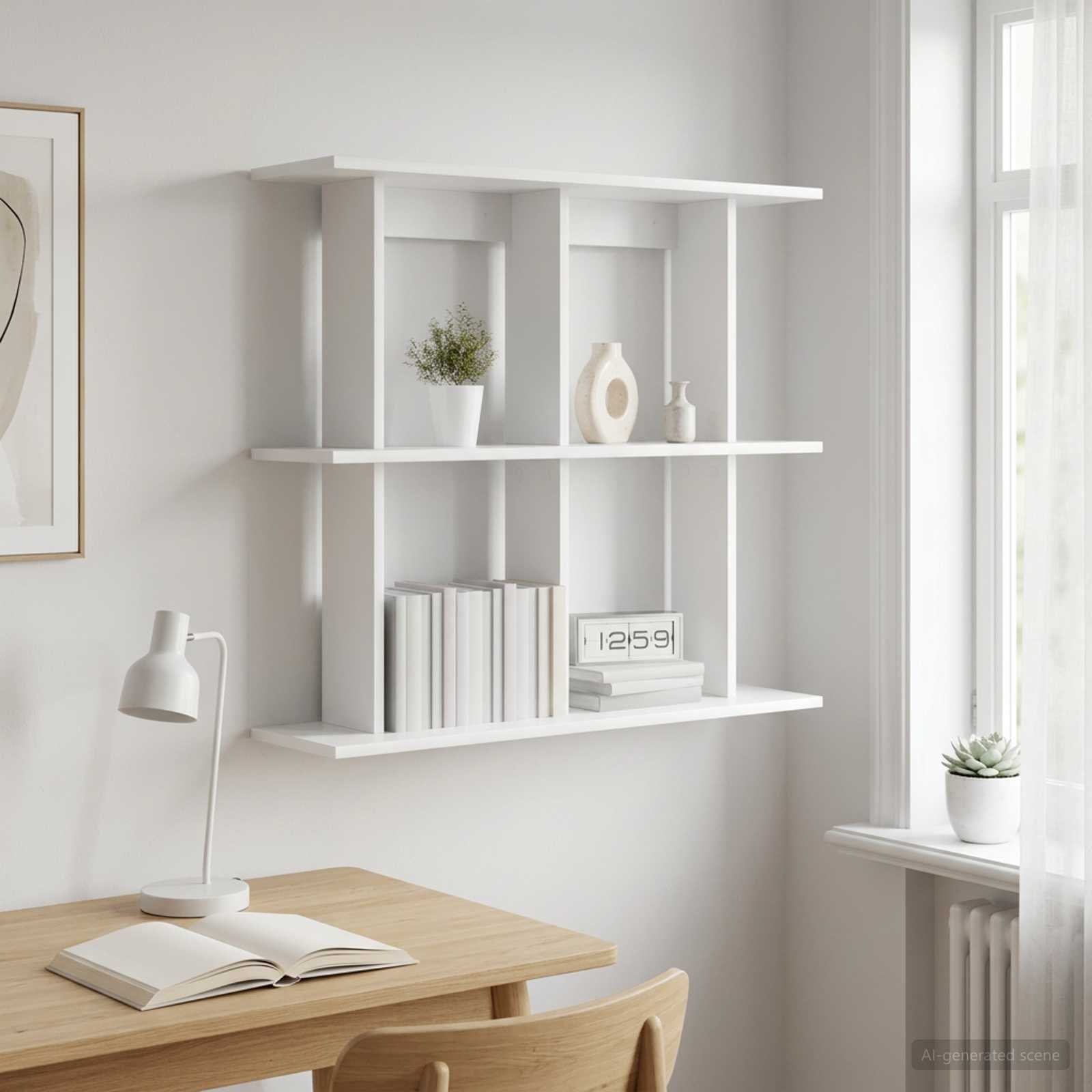 Buy Walplus Engineered Wood Wall Shelf - White - 80 x 20 x 75 cm
