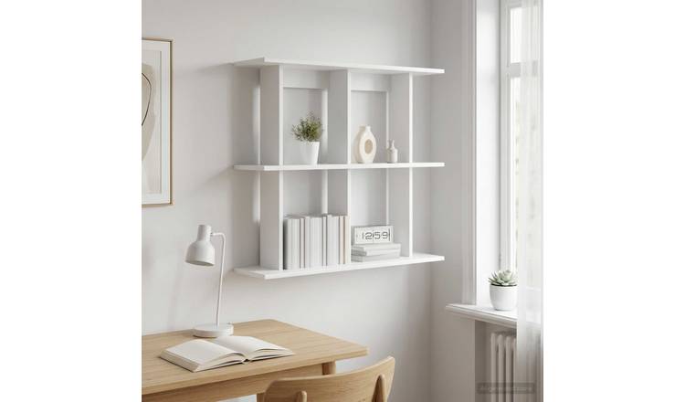 Walplus Engineered Wood Wall Shelf - White - 80 x 20 x 75 cm