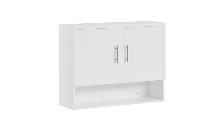 SoBuy 2 Door 1 Open Shelf Wall Cabinet Hanging Cupboard - White