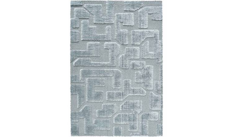 Mega Flooring Blue Modern Abstract Rug - 160 x 230cm