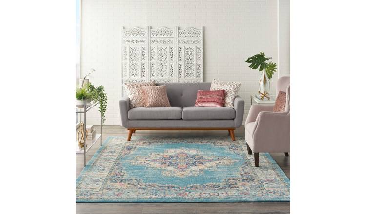 Mega Flooring Blue Traditional Floral Rug - 160 x 221cm