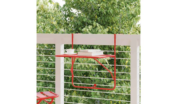 Walplus Steel Balcony Table - Red - 60 x 40 cm