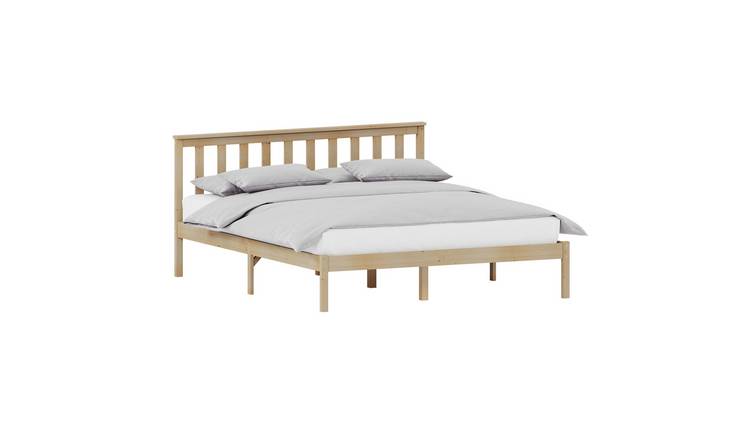 Vida Designs Milan King Size Wooden Low Foot Bed With Foam Mattress - Pine