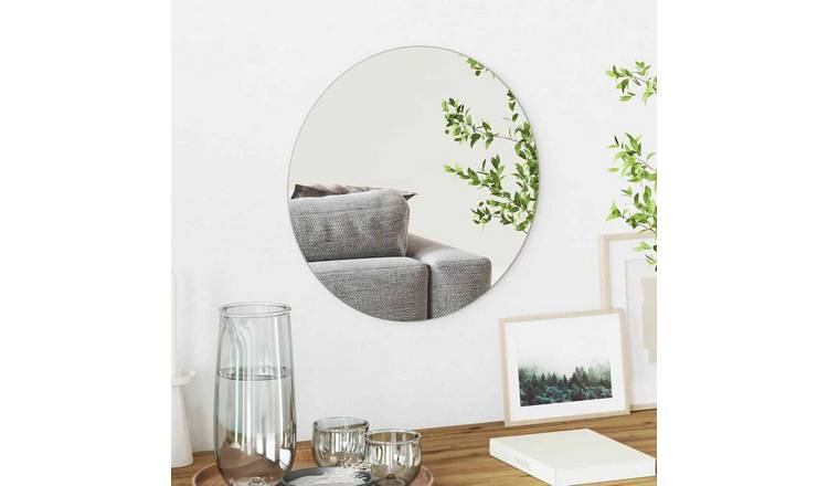 Walplus Round Tempered Glass Wall Mirror - Silver - 40 x 40 cm