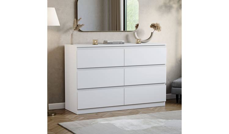 Vida Designs Denver 6 Drawer Chest - White