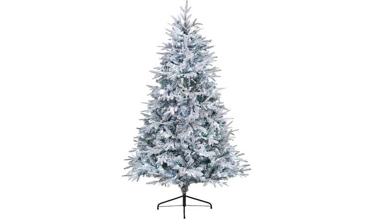 My Christmas 5ft Snow Flocked Pre-Lit Christmas Tree with LED Lights - 150cm
