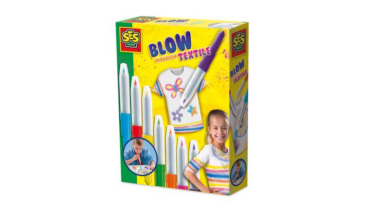 SES Creative Blow Airbrush Pens Textile Craft Set