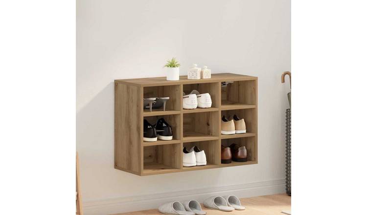 Walplus Engineered Wood Shoe Cabinet - Artisan Oak - 77.5 x 30 x 51 cm