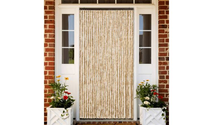 Walplus Chenille Insect Door Curtain - Beige - 118 x 220 cm