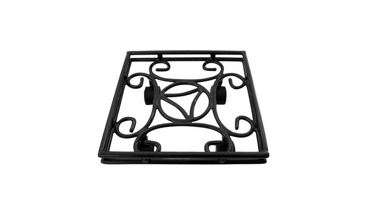 Garden Pride Pack of 2 10" Small Square Plant Pot Caddies - Black