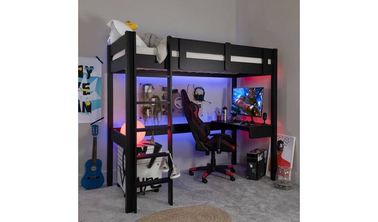 Noa & Nani Storm Gaming Station High Sleeper Cabin Bed - Black