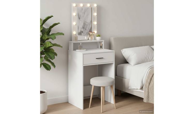 Walplus 1 Drawer Engineered Wood Dressing Table - White - 50 x 41 x 140 cm