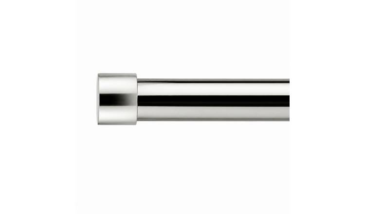 New Edge Blinds 16-19mm Silver Stud Eyelet Curtain Pole - 160cm - 300cm