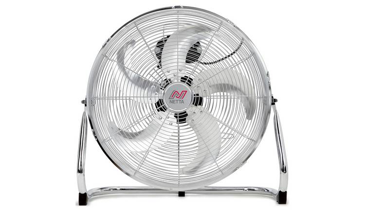 NETTA 18 Inch Metal Gym Floor Fan - Chrome