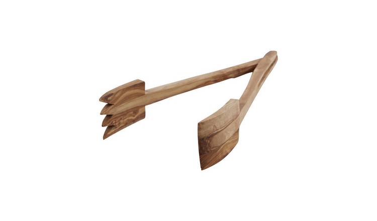 Orsina Kora Olive Wood Serving Tongs - Natural
