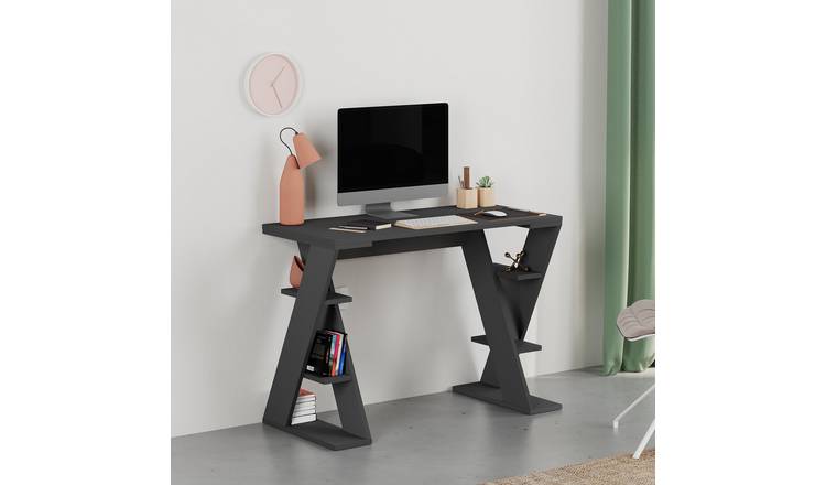 Decortie Papillon Particleboard Study Desk - Anthracite